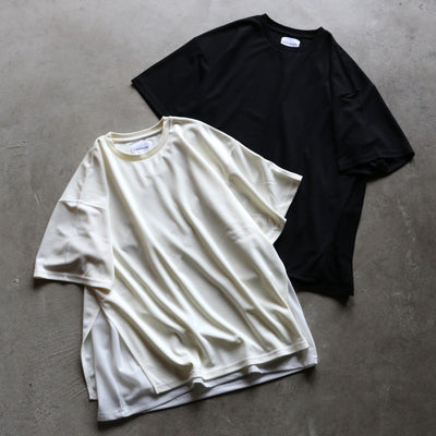 【着痩せシリーズ】CHARGER トップス ユニセックス チャージャー メッシュ レイヤード Tシャツ ホワイト/ブラック White/Black 2色展開