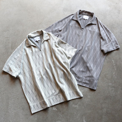 CHARGER トップス ユニセックス チャージャー オリジナル 総柄 スキッパー ポロ Skipper Polo アイボリー/グレー Ivory/Gray 2色展開 2026春夏新作