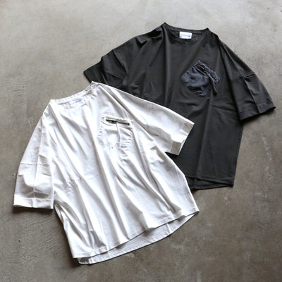 CHARGER トップス ユニセックス 無地 チャージャー オリジナル 胸ポケット ジップ Tシャツ Pocket Zip Tee ホワイト/チャコール White/Charcoal 2026春夏新作