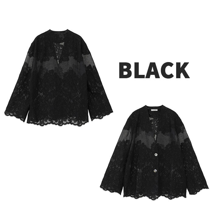 CLANE 正規商品 クラネ トップス フラワー レース ワイド シャツ ジャケット FLOWER LACE WIDE SHIRT JACKET ホワイト ブラック ブラウン 3色展開 2026秋冬新作【111030433】