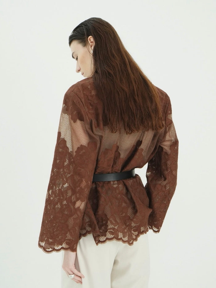 CLANE 正規商品 クラネ トップス フラワー レース ワイド シャツ ジャケット FLOWER LACE WIDE SHIRT JACKET ホワイト ブラック ブラウン 3色展開 2026秋冬新作【111030433】