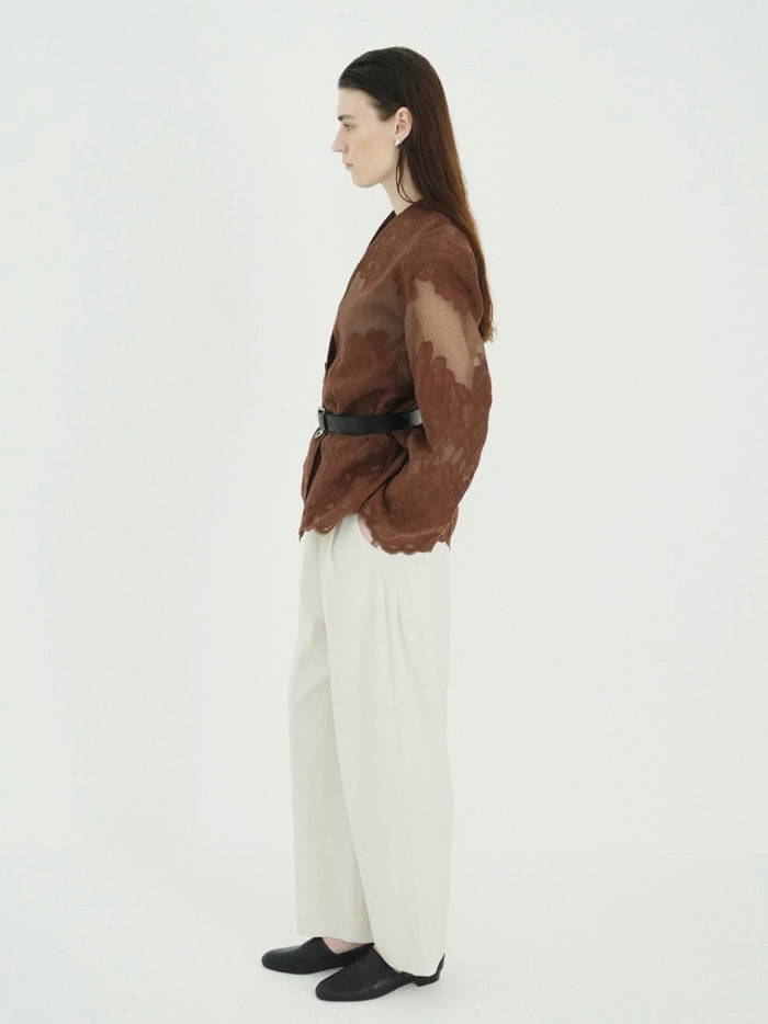 CLANE 正規商品 クラネ トップス フラワー レース ワイド シャツ ジャケット FLOWER LACE WIDE SHIRT JACKET ホワイト ブラック ブラウン 3色展開 2026秋冬新作【111030433】