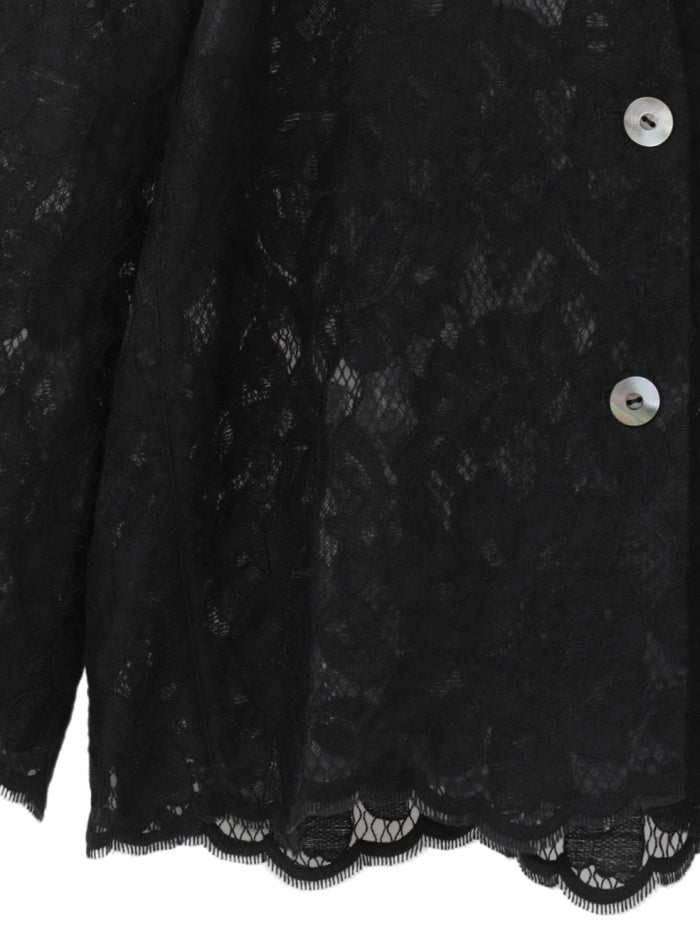 CLANE 正規商品 クラネ トップス フラワー レース ワイド シャツ ジャケット FLOWER LACE WIDE SHIRT JACKET ホワイト ブラック ブラウン 3色展開 2026秋冬新作【111030433】