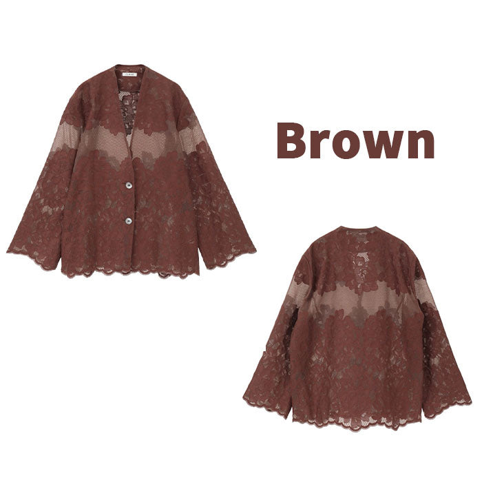 CLANE 正規商品 クラネ トップス フラワー レース ワイド シャツ ジャケット FLOWER LACE WIDE SHIRT JACKET ホワイト ブラック ブラウン 3色展開 2026秋冬新作【111030433】