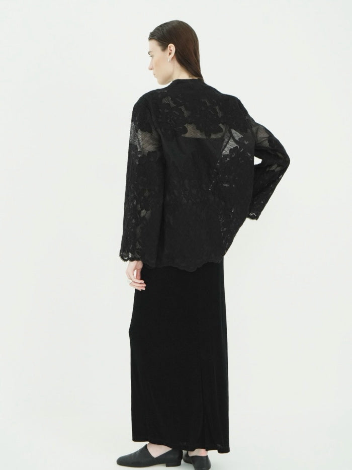 CLANE 正規商品 クラネ トップス フラワー レース ワイド シャツ ジャケット FLOWER LACE WIDE SHIRT JACKET ホワイト ブラック ブラウン 3色展開 2026秋冬新作【111030433】