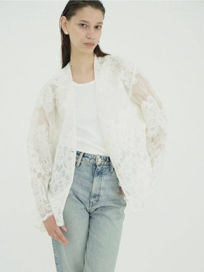 CLANE 正規商品 クラネ トップス フラワー レース ワイド シャツ ジャケット FLOWER LACE WIDE SHIRT JACKET ホワイト ブラック ブラウン 3色展開 2026秋冬新作【111030433】