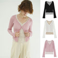 CLANE 正規商品 クラネ カーブドネック レイヤードセット トップス カーディガ ン CURVED NECK LAYERED SET TOPS ピンク ホワイト ブラック 2026秋冬新作【111051113】