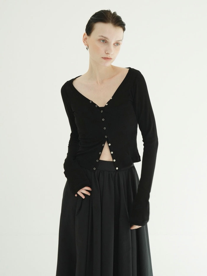 CLANE 正規商品 クラネ カーブドネック レイヤードセット トップス カーディガ ン CURVED NECK LAYERED SET TOPS ピンク ホワイト ブラック 2026秋冬新作【111051113】