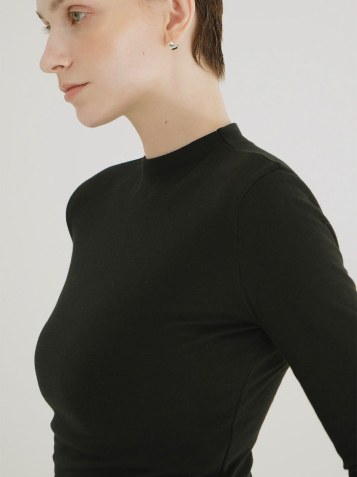 CLANE 正規商品 クラネ トップス モックネック ミドルスリーブ MOCK NECK MID SLEEVE TOPS ホワイト/ブラック/レッド 3色展開 2026秋冬新作【111051123】