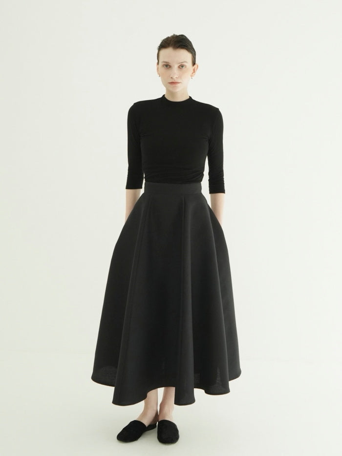 CLANE 正規商品 クラネ トップス モックネック ミドルスリーブ MOCK NECK MID SLEEVE TOPS ホワイト/ブラック/レッド 3色展開 2026秋冬新作【111051123】
