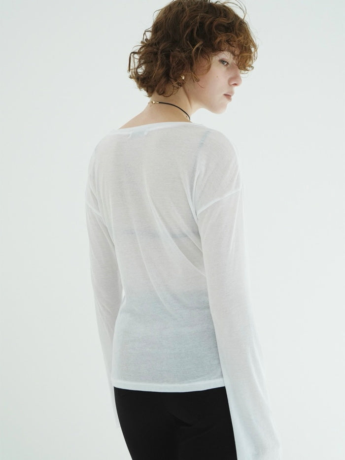 CLANE 正規商品 クラネ トップス シアー ルーズ カット トップス SHEER LOOSE CUT TOPS ホワイト ピンク チャコール 3色展開 2026秋冬新作【111051143】