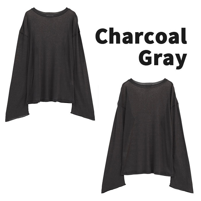 CLANE 正規商品 クラネ トップス シアー ルーズ カット トップス SHEER LOOSE CUT TOPS ホワイト ピンク チャコール 3色展開 2026秋冬新作【111051143】