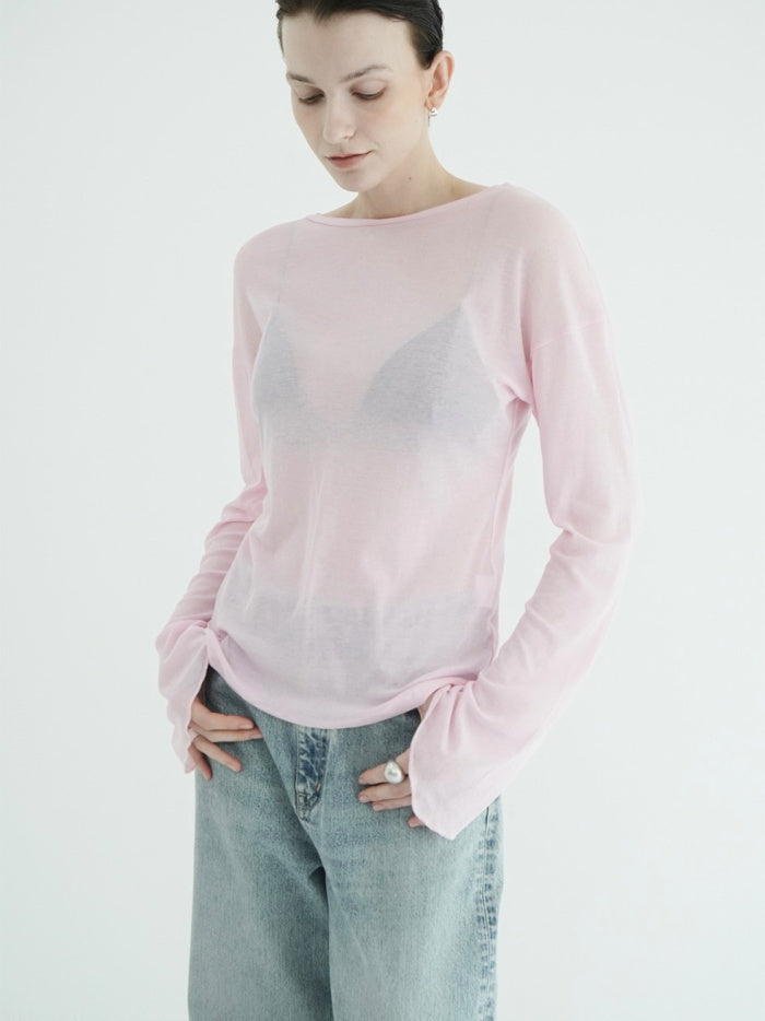 CLANE 正規商品 クラネ トップス シアー ルーズ カット トップス SHEER LOOSE CUT TOPS ホワイト ピンク チャコール 3色展開 2026秋冬新作【111051143】