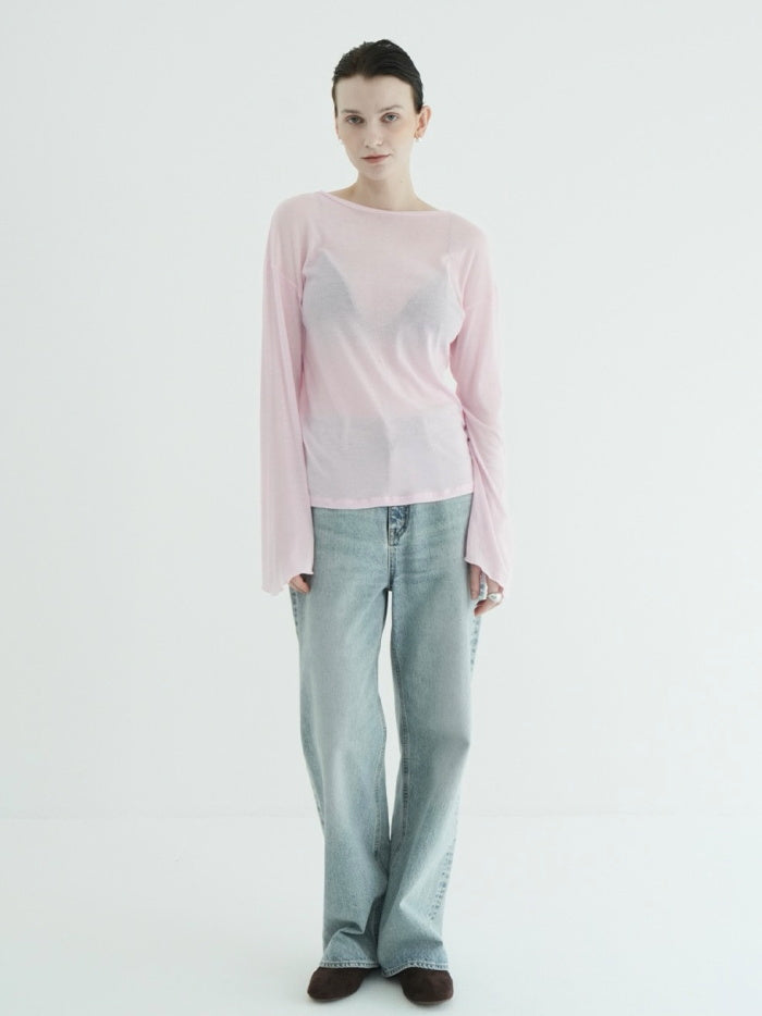 CLANE 正規商品 クラネ トップス シアー ルーズ カット トップス SHEER LOOSE CUT TOPS ホワイト ピンク チャコール 3色展開 2026秋冬新作【111051143】
