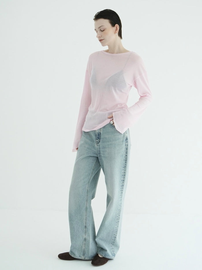 CLANE 正規商品 クラネ トップス シアー ルーズ カット トップス SHEER LOOSE CUT TOPS ホワイト ピンク チャコール 3色展開 2026秋冬新作【111051143】