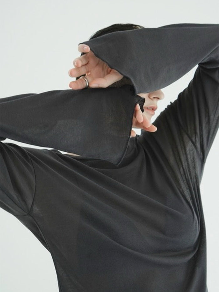 CLANE 正規商品 クラネ トップス シアー ルーズ カット トップス SHEER LOOSE CUT TOPS ホワイト ピンク チャコール 3色展開 2026秋冬新作【111051143】