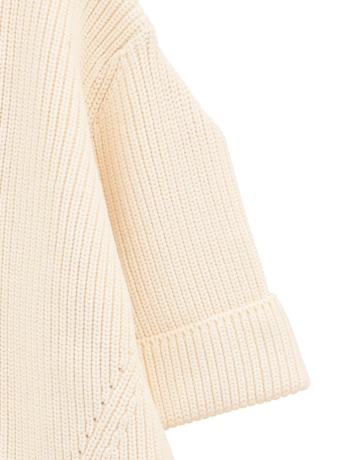 CLANE 正規商品 クラネ トップス オーバー ハーフスリーブ ポロ ニット トップス OVER HALF SLEEVE POLO KNIT TOPS アイボリー ミックス 2色展開 2026秋冬新作【111062053】