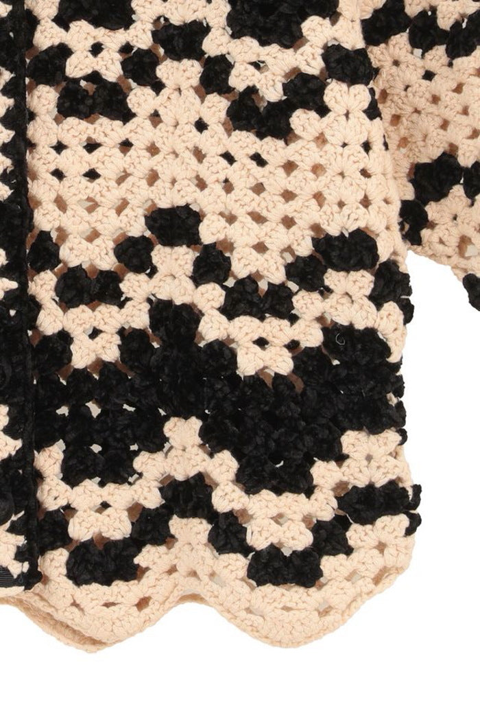 CLANE 正規商品 クラネ モールボーダーハンドクロシェニット カーディガン MAL L BORDER HAND CROCHET KNIT CARDIGAN ベージュ ブラウン ブラック 2026秋冬新作【111062063】