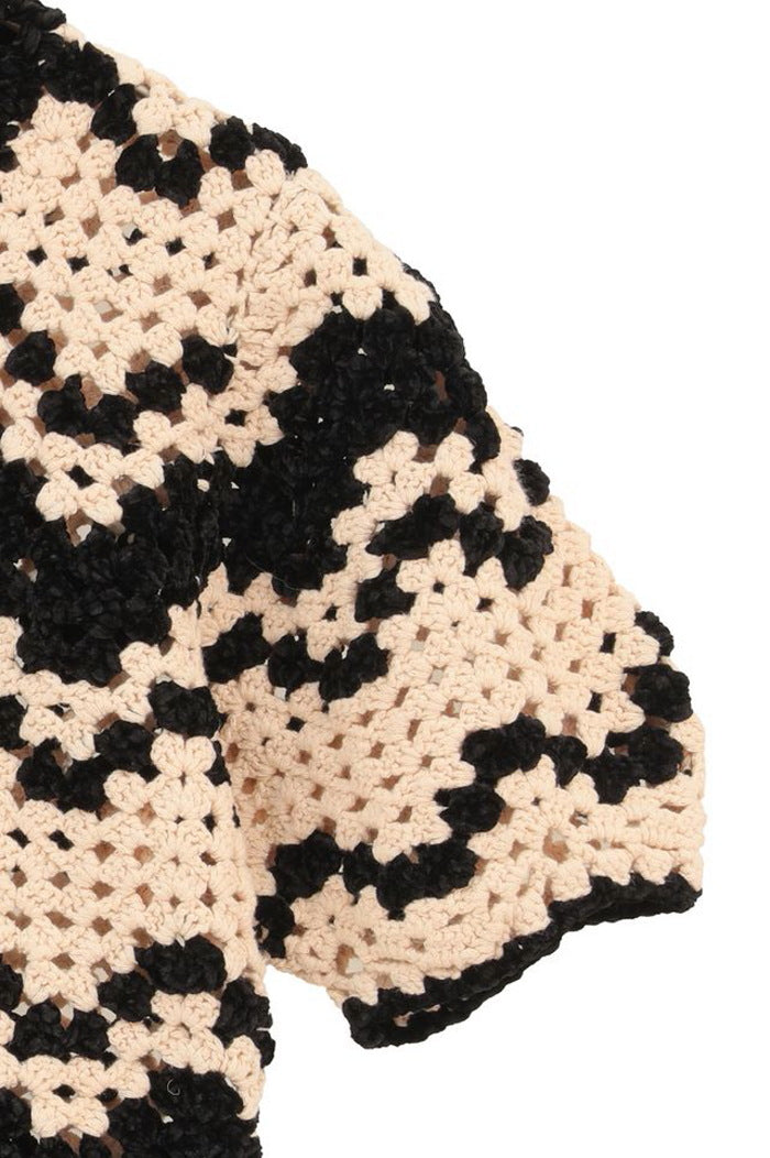CLANE 正規商品 クラネ モールボーダーハンドクロシェニット カーディガン MAL L BORDER HAND CROCHET KNIT CARDIGAN ベージュ ブラウン ブラック 2026秋冬新作【111062063】