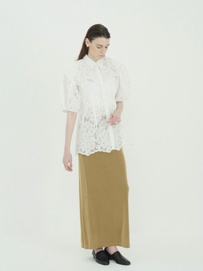 CLANE 正規商品 クラネ トップス フラワー レース ウエストシェイプ トップス FLOWER LACE WAIST SHAPE TOPS ホワイト ブラウン ブラック 3色展開 2026秋冬新作【111224053】