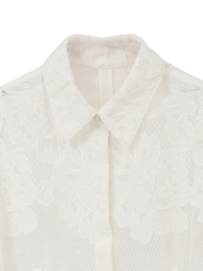 CLANE 正規商品 クラネ トップス フラワー レース ウエストシェイプ トップス FLOWER LACE WAIST SHAPE TOPS ホワイト ブラウン ブラック 3色展開 2026秋冬新作【111224053】