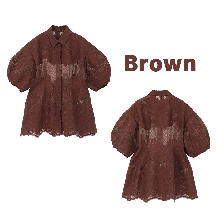 CLANE 正規商品 クラネ トップス フラワー レース ウエストシェイプ トップス FLOWER LACE WAIST SHAPE TOPS ホワイト ブラウン ブラック 3色展開 2026秋冬新作【111224053】