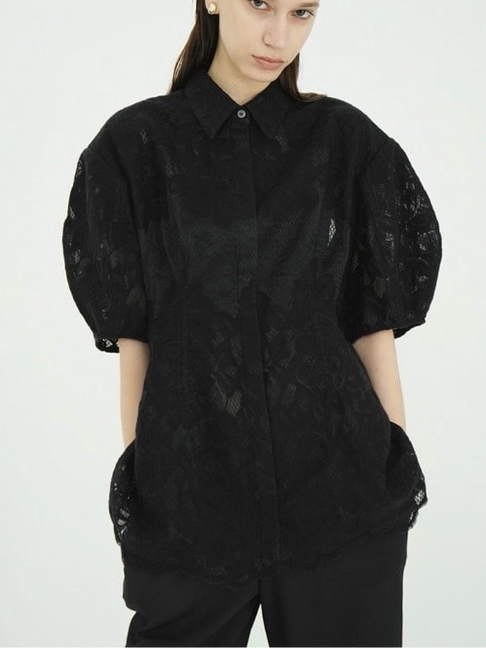 CLANE 正規商品 クラネ トップス フラワー レース ワイド シャツ ジャケット FLOWER LACE WIDE SHIRT JACKET ホワイト ブラック ブラウン 3色展開 2026秋冬新作【111030433】