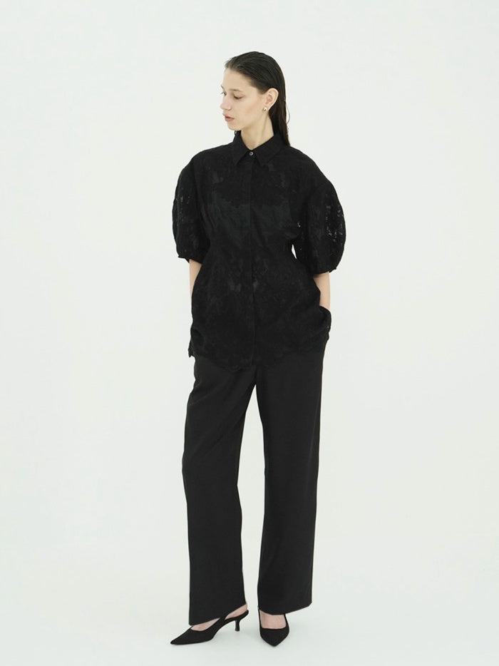 CLANE 正規商品 クラネ トップス フラワー レース ウエストシェイプ トップス FLOWER LACE WAIST SHAPE TOPS ホワイト ブラウン ブラック 3色展開 2026秋冬新作【111224053】
