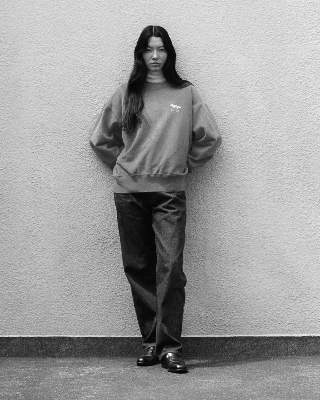 Maison Kitsune × KURO SUNFADE FOX SWEATSHIRT ADED BLACK 2026AW