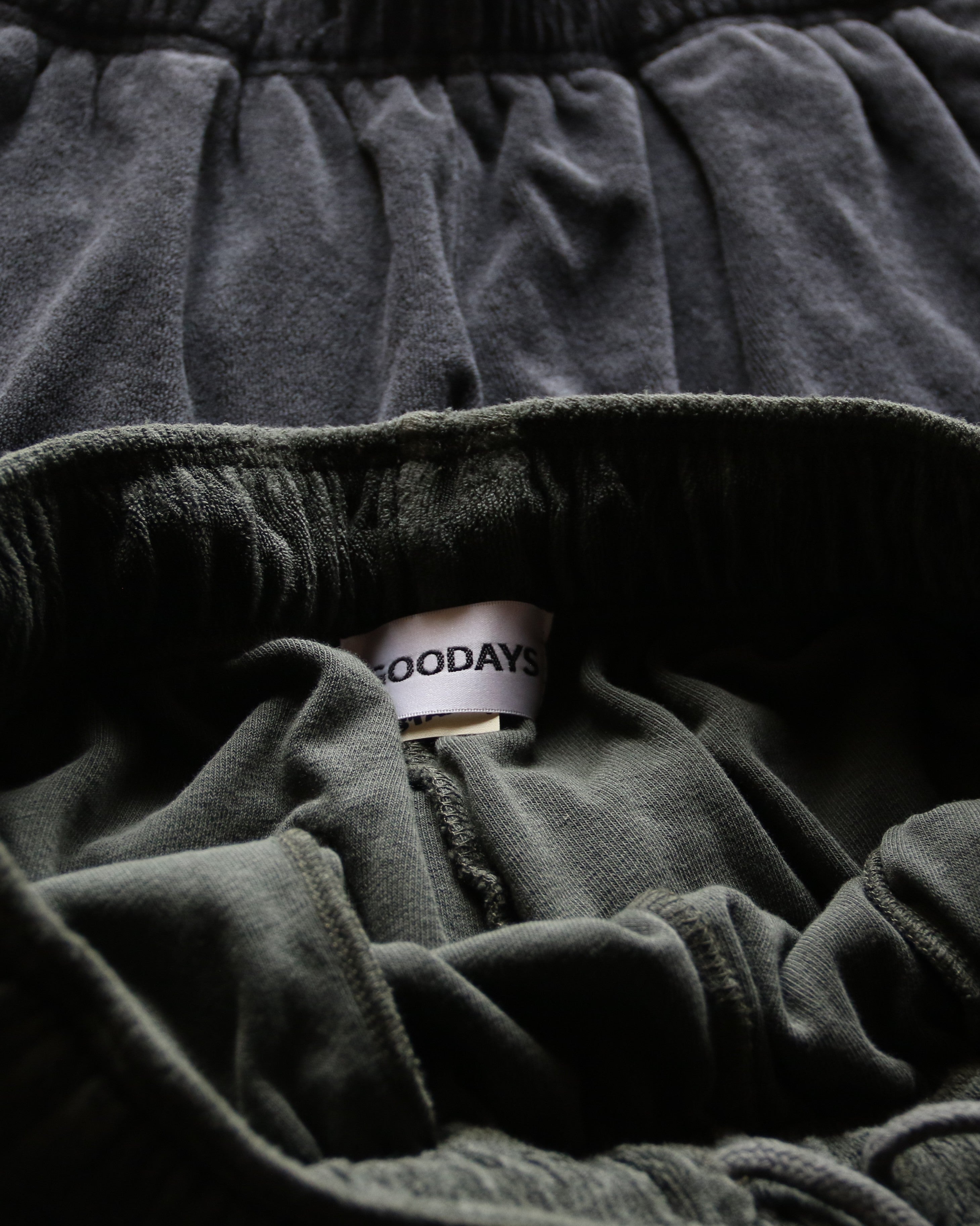 GOODAYS × SCREEN STARS パイル ピグメント ショーツ Pile pigment shorts ブラック/ダークグリーン 2色展開 2026春夏新作