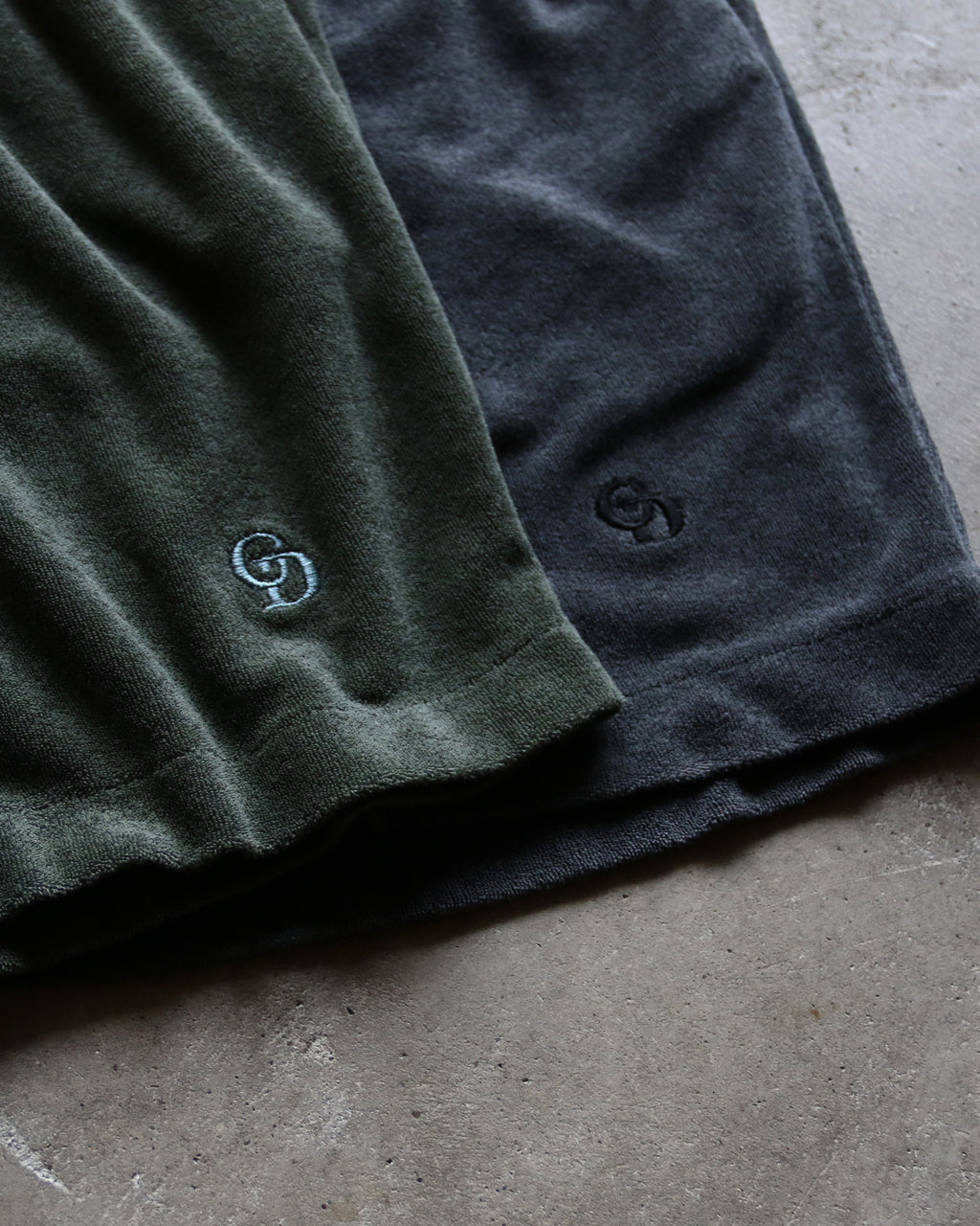 GOODAYS × SCREEN STARS パイル ピグメント ショーツ Pile pigment shorts ブラック/ダークグリーン 2色展開 2026春夏新作