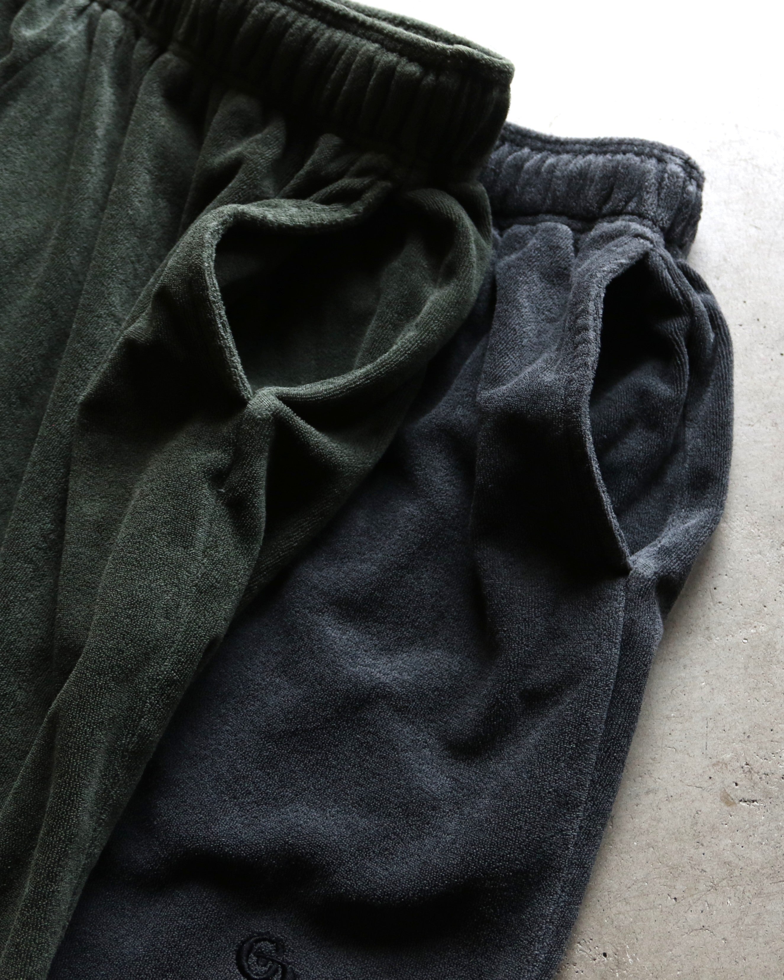 GOODAYS × SCREEN STARS パイル ピグメント ショーツ Pile pigment shorts ブラック/ダークグリーン 2色展開 2026春夏新作