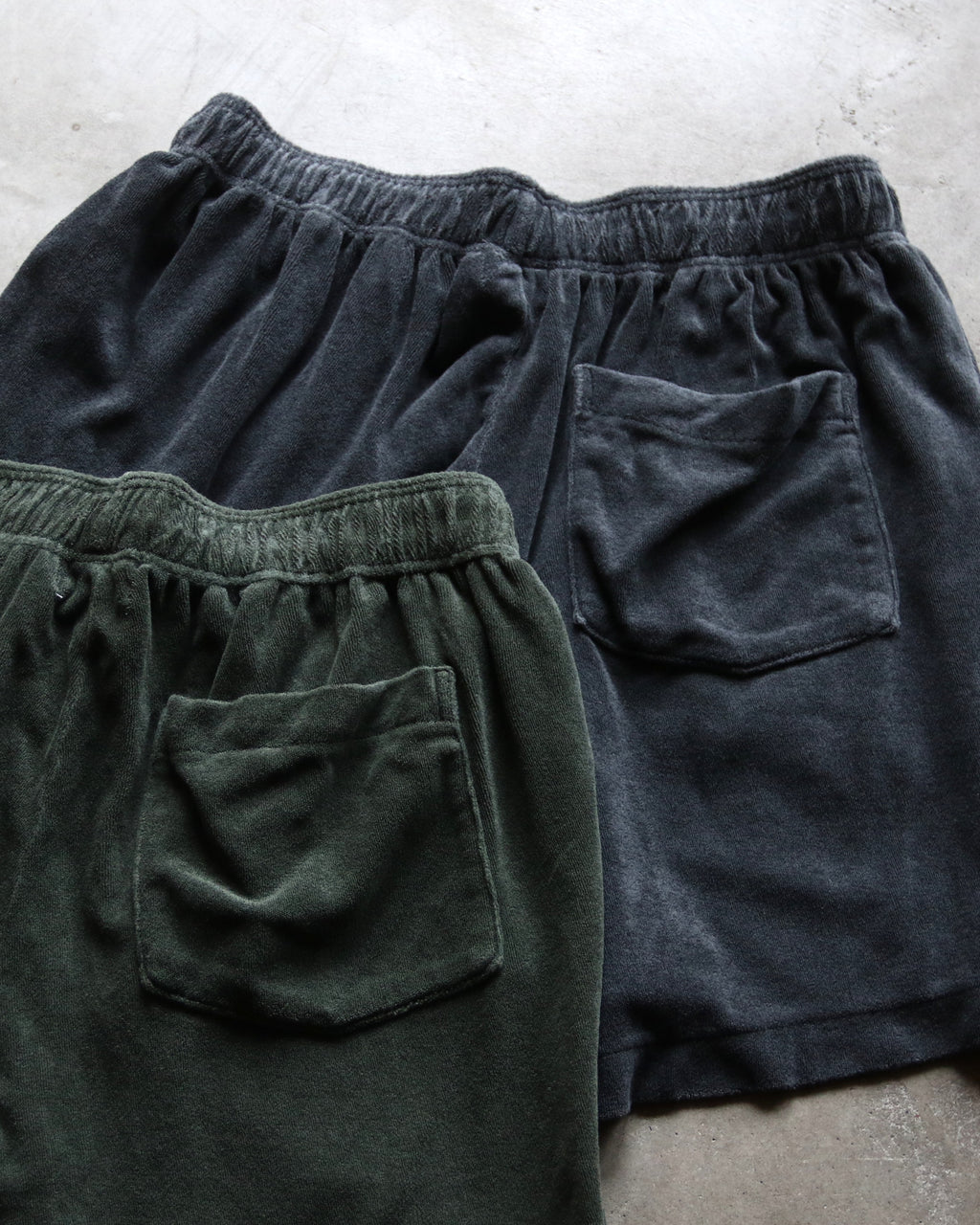 GOODAYS × SCREEN STARS パイル ピグメント ショーツ Pile pigment shorts ブラック/ダークグリーン 2色展開 2026春夏新作