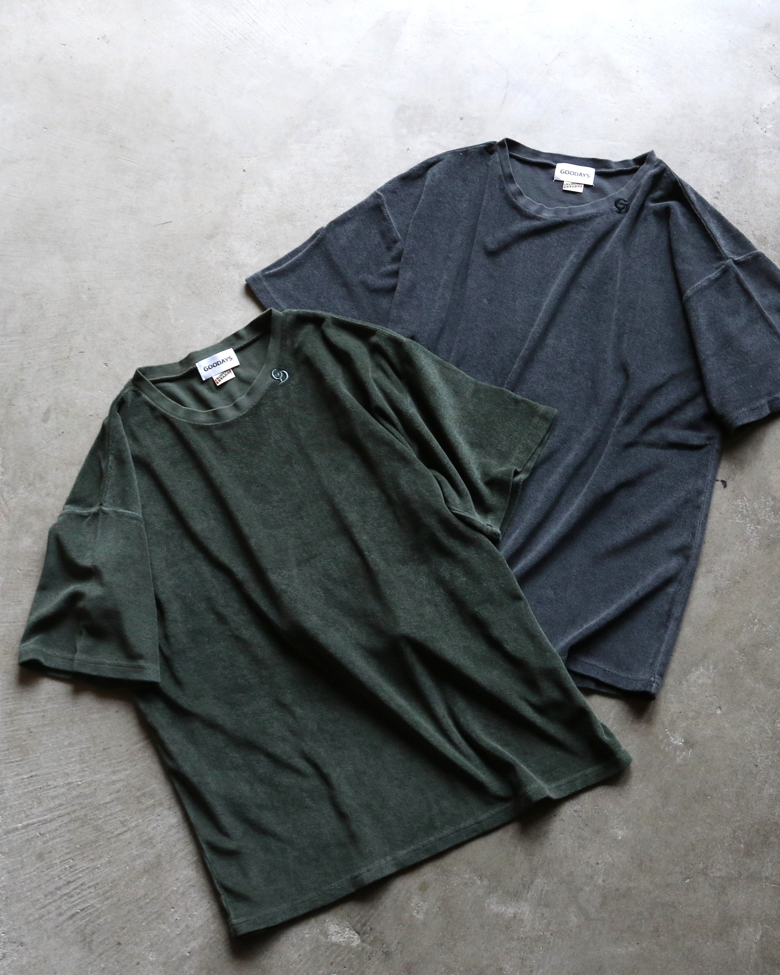GOODAYS × SCREEN STARS  パイル ピグメント 半袖Tシャツ Pile pigment T-shirts ブラック/ダークグリーン 2色展開 2026春夏新作