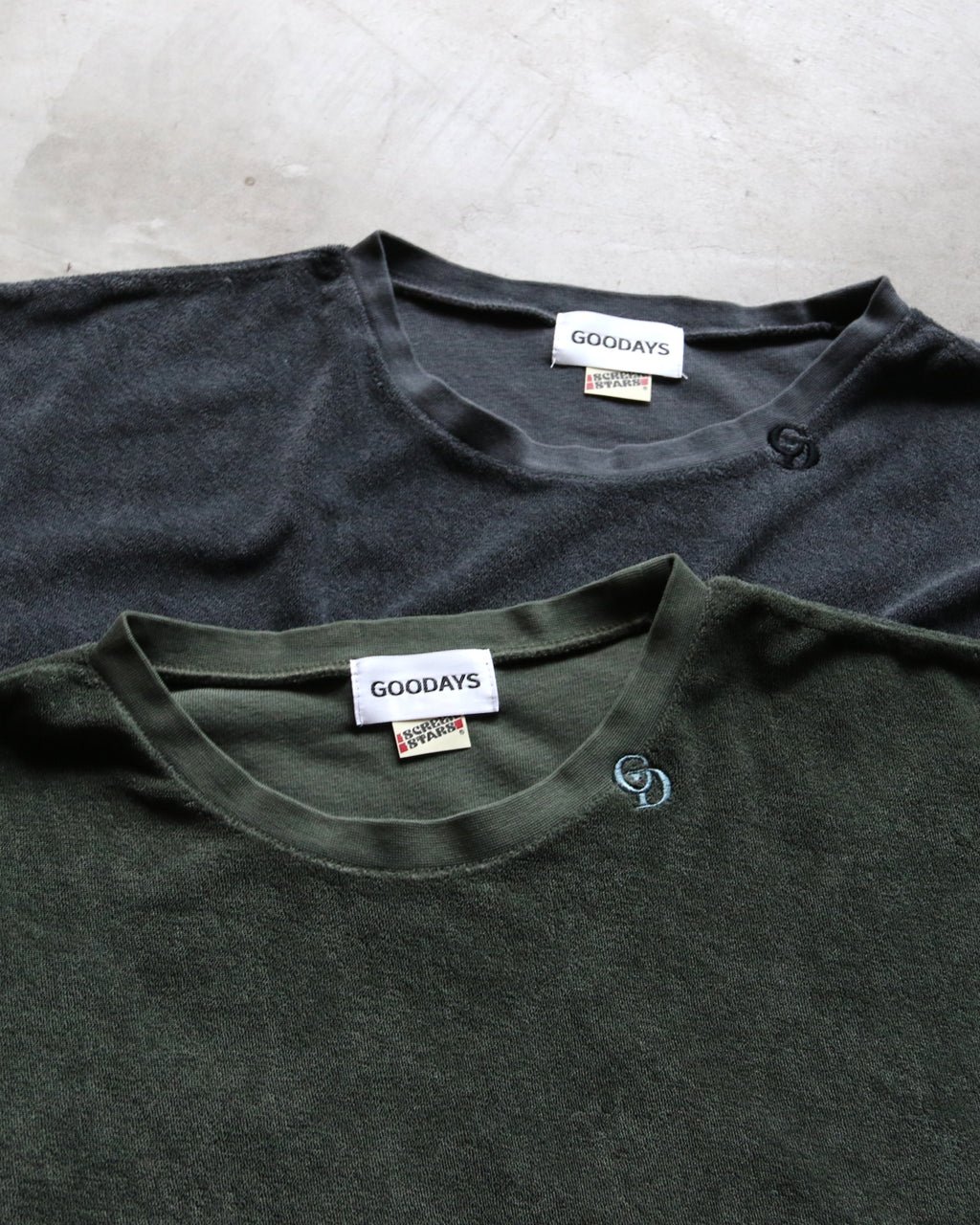 GOODAYS × SCREEN STARS  パイル ピグメント 半袖Tシャツ Pile pigment T-shirts ブラック/ダークグリーン 2色展開 2026春夏新作