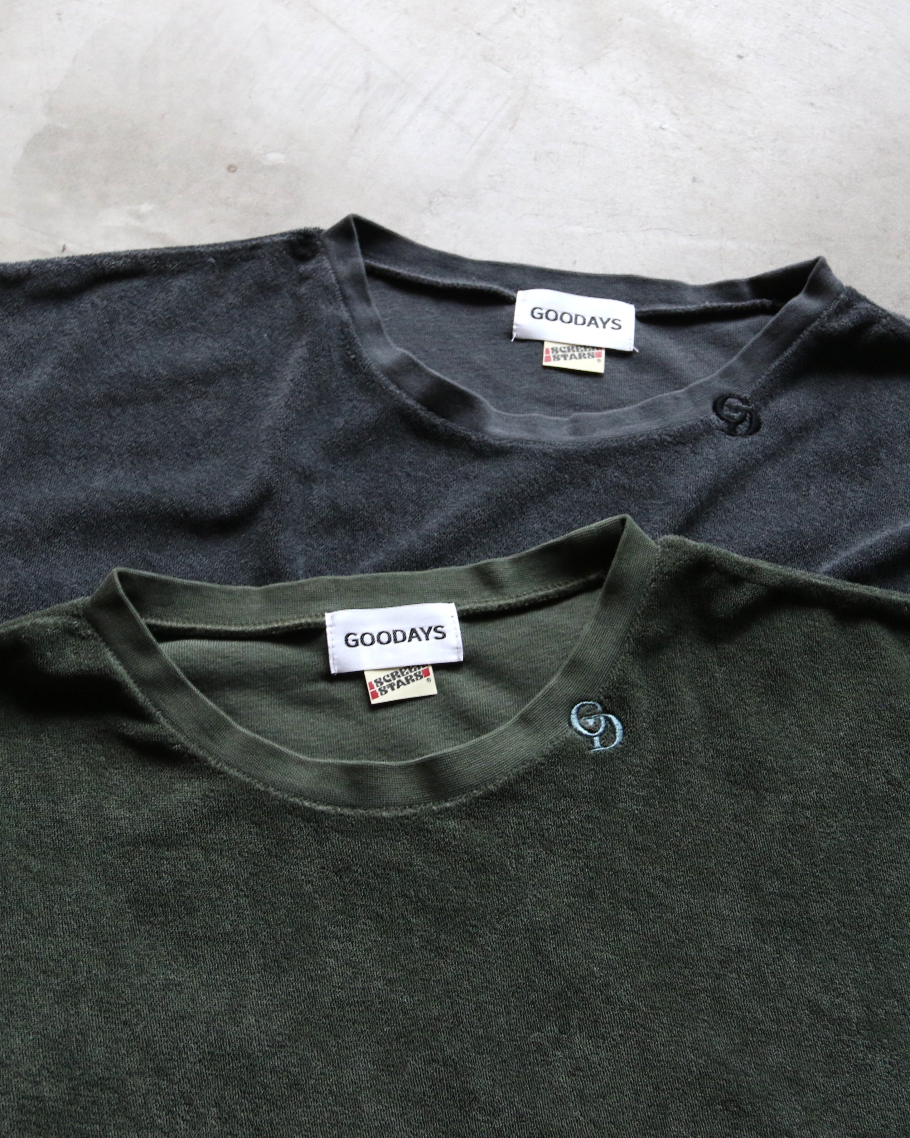 GOODAYS × SCREEN STARS  パイル ピグメント 半袖Tシャツ Pile pigment T-shirts ブラック/ダークグリーン 2色展開 2026春夏新作