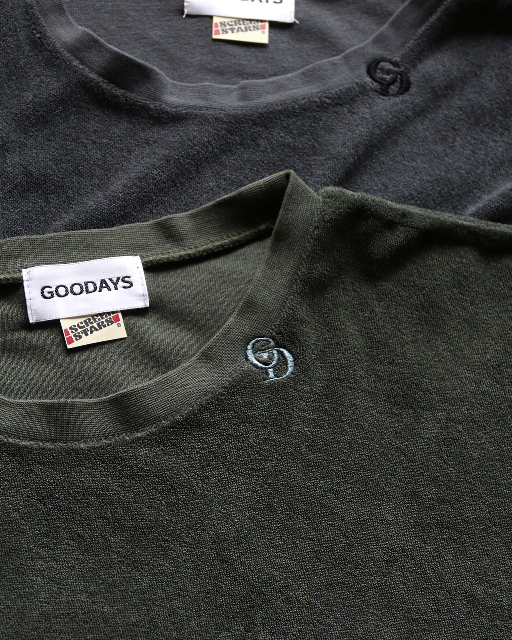 GOODAYS × SCREEN STARS  パイル ピグメント 半袖Tシャツ Pile pigment T-shirts ブラック/ダークグリーン 2色展開 2026春夏新作