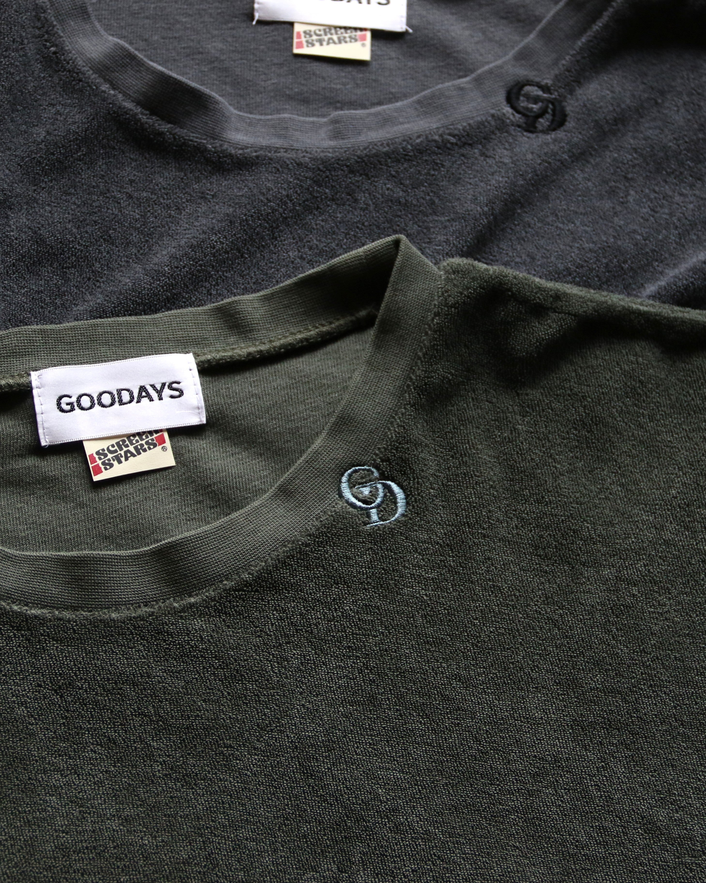 GOODAYS × SCREEN STARS  パイル ピグメント 半袖Tシャツ Pile pigment T-shirts ブラック/ダークグリーン 2色展開 2026春夏新作