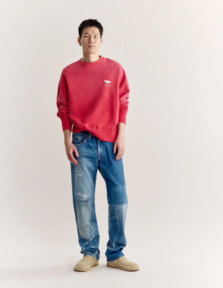 Maison Kitsune × KURO  PATCHWORK DENIM PANTS LIGHT INDIGO 2026AW