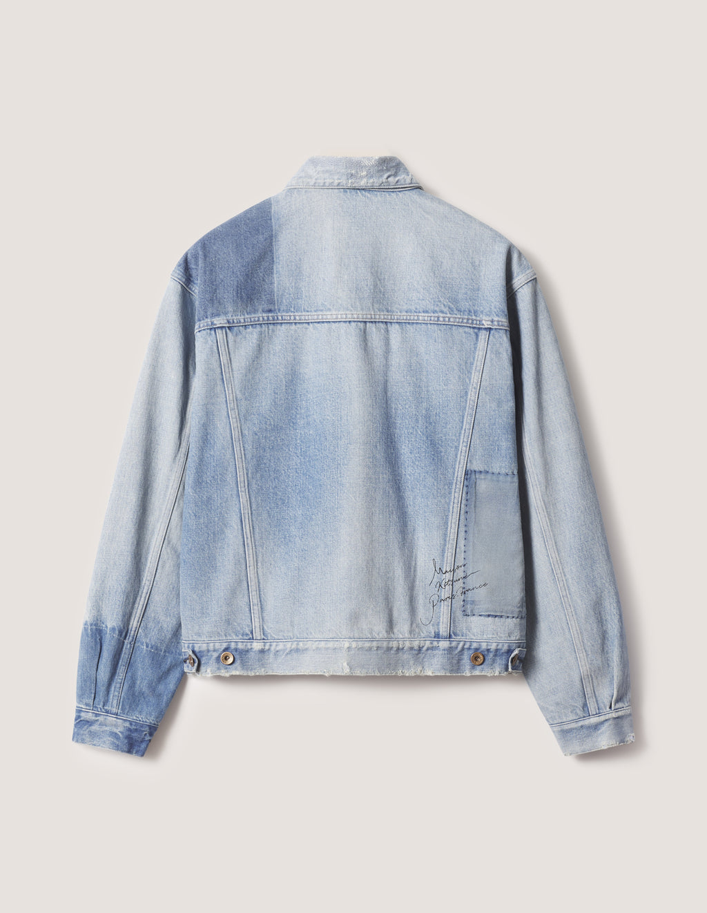 Maison Kitsune × KURO  PATCHWORK DENIM JACKET LIGHT INDIGO 2026AW