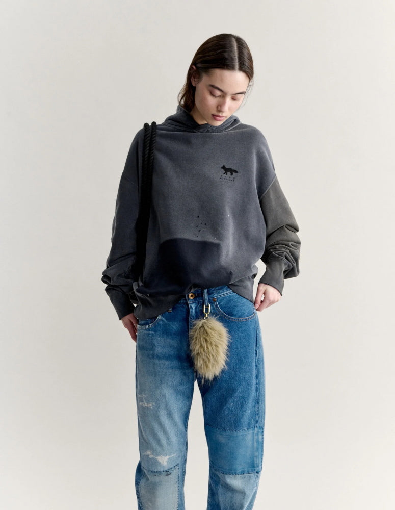 Maison Kitsune × KURO PATCHWORKED FOX PARKA FADED BLACK 2026AW