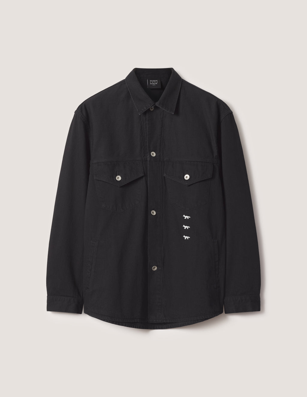 Maison Kitsune × KURO  DENIM SHIRT JACKET BLACK 2026AW