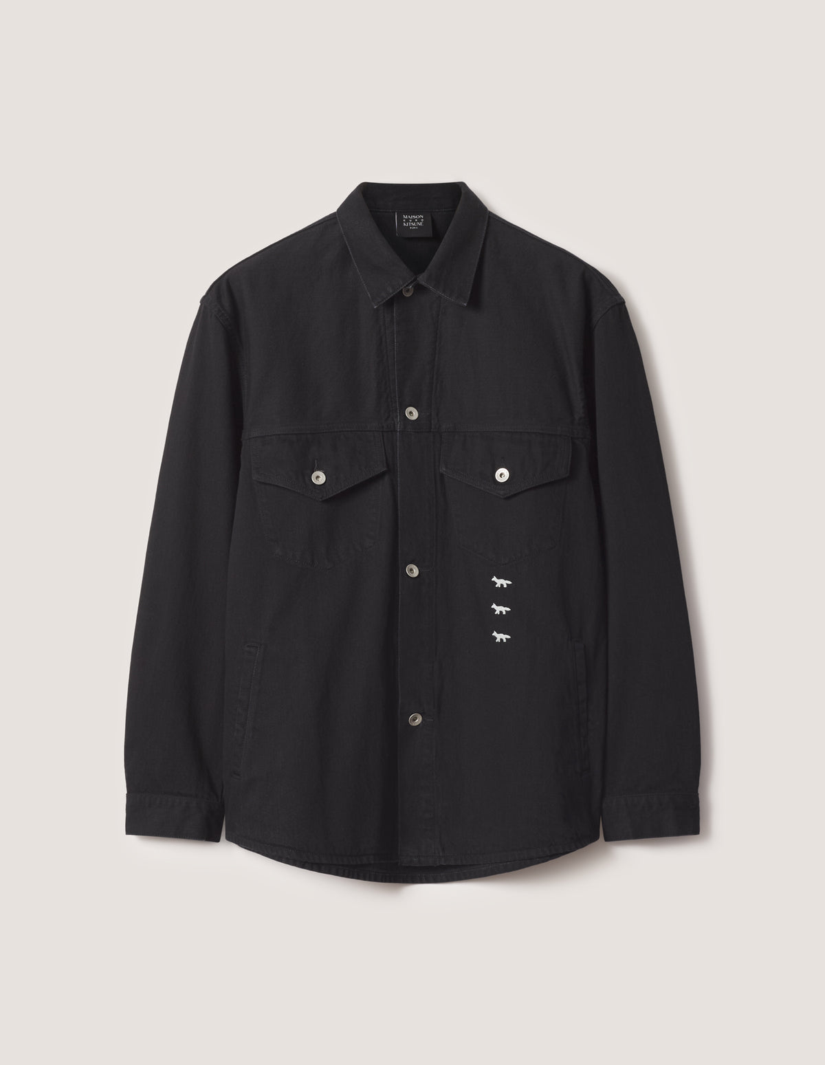 Maison Kitsune × KURO  DENIM SHIRT JACKET BLACK 2026AW