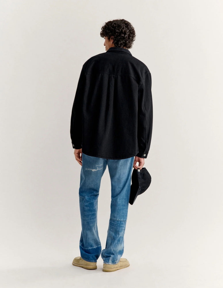 Maison Kitsune × KURO  DENIM SHIRT JACKET BLACK 2026AW