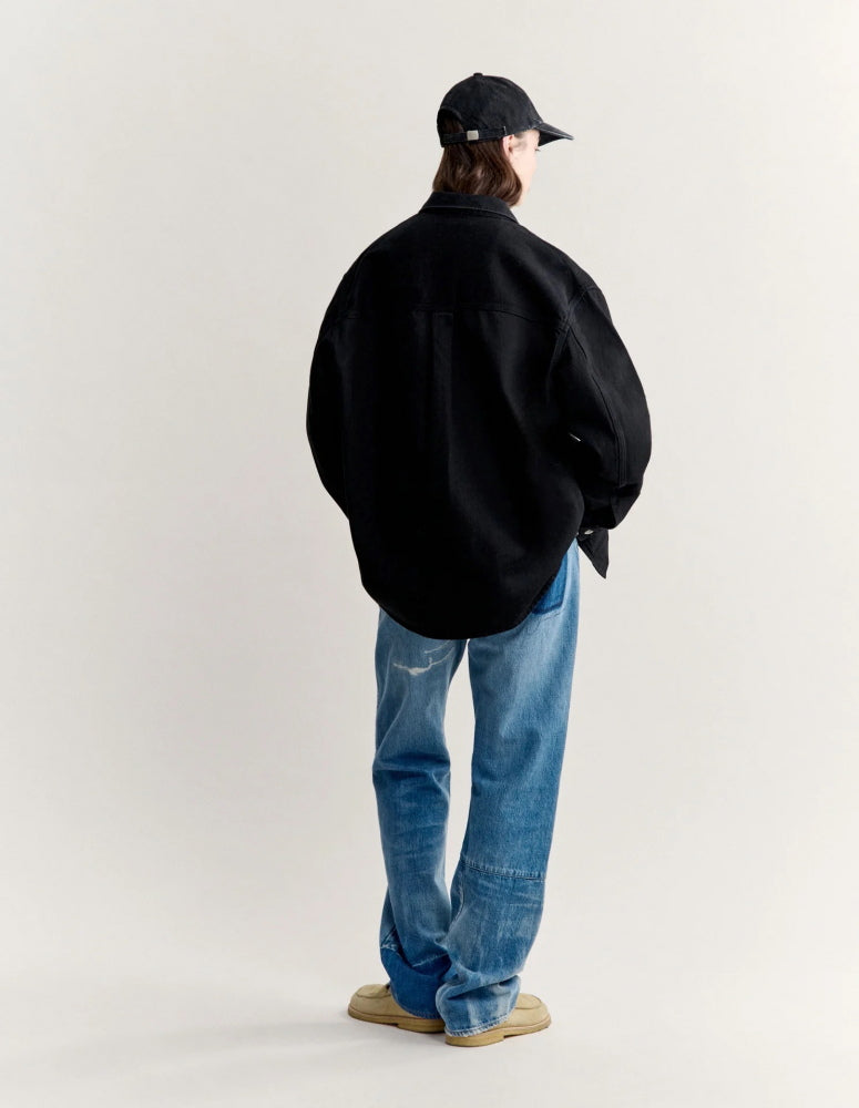 Maison Kitsune × KURO  DENIM SHIRT JACKET BLACK 2026AW