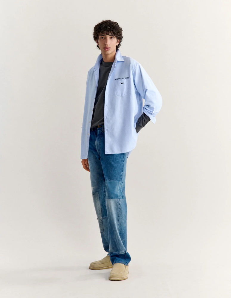 Maison Kitsune × KURO  OXFORD SHIRT  BLUE 2026AW