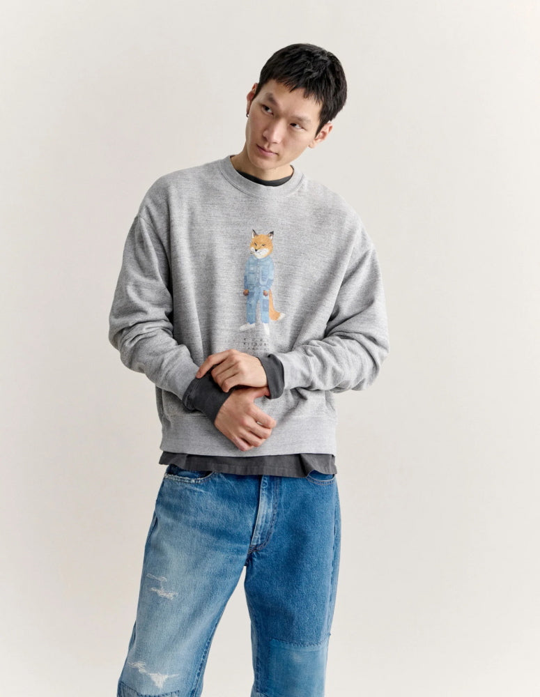 Maison Kitsune × KURO THE CRAFTED FOX SWEATSHIRT HEATHER GREY 2026AW