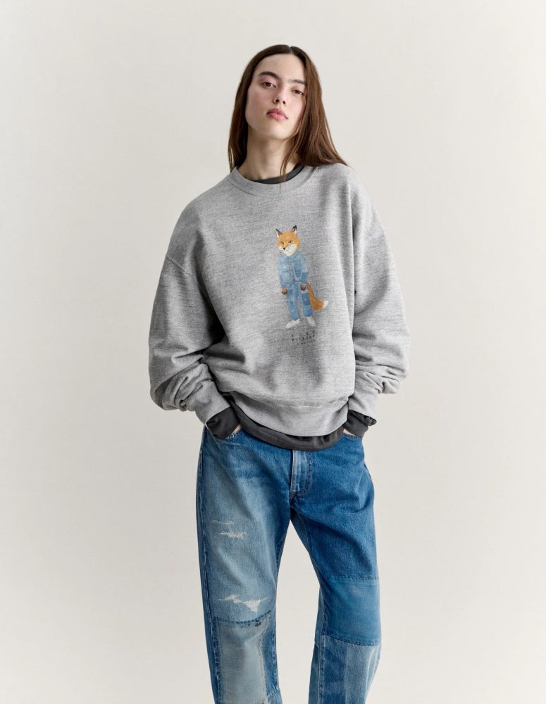Maison Kitsune × KURO THE CRAFTED FOX SWEATSHIRT HEATHER GREY 2026AW