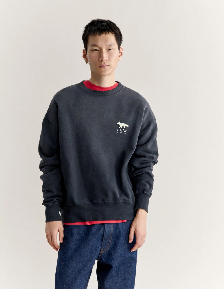 Maison Kitsune × KURO SUNFADE FOX SWEATSHIRT ADED BLACK 2026AW