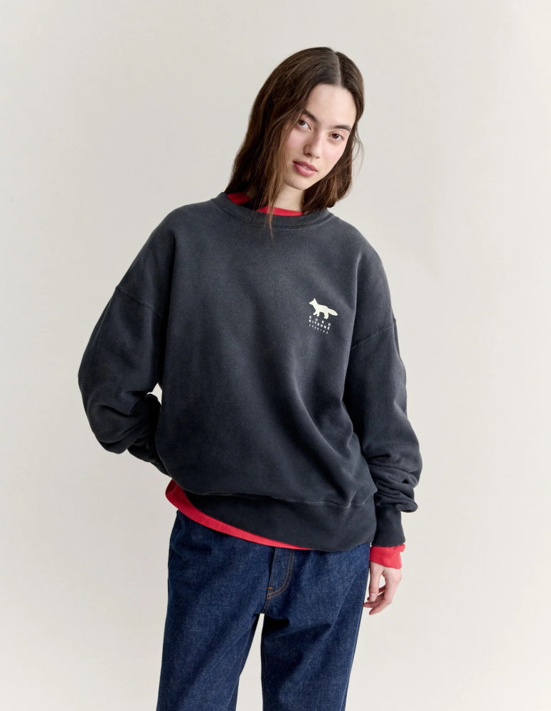 Maison Kitsune × KURO SUNFADE FOX SWEATSHIRT ADED BLACK 2026AW